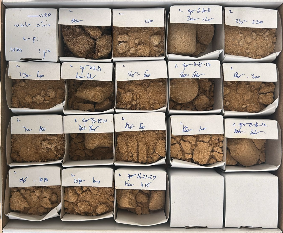 Actual core samples photographed on site and matched automatically to a borehole